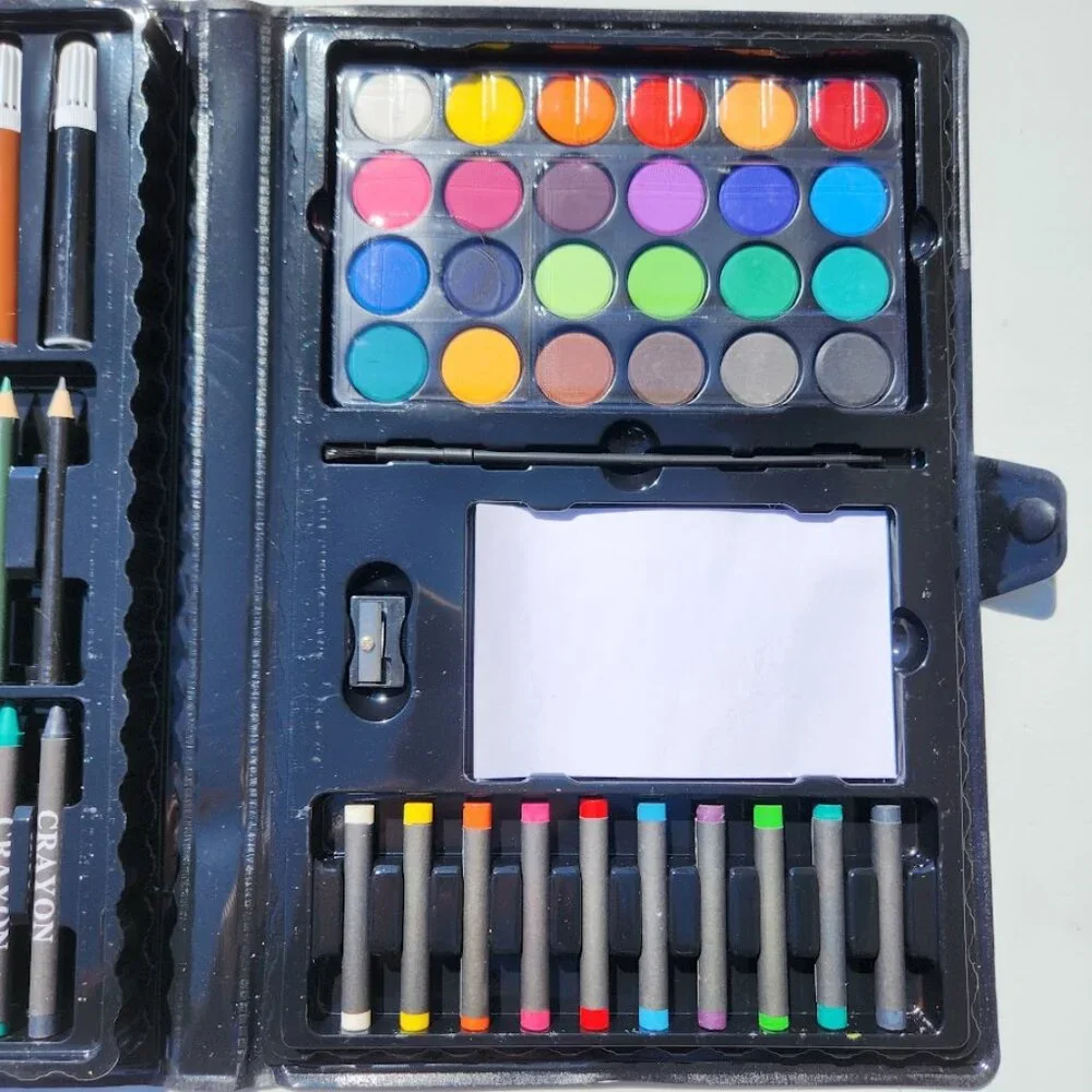 Art Set Kit Colored Pencils Watercolor Crayons Markers Oil Pastels For K…